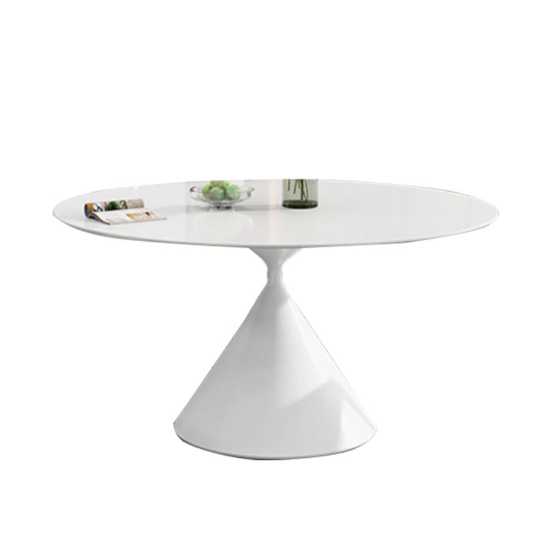 Round Sintered Stone Dining Table Modern Turntable Furniture with Pedestal Base