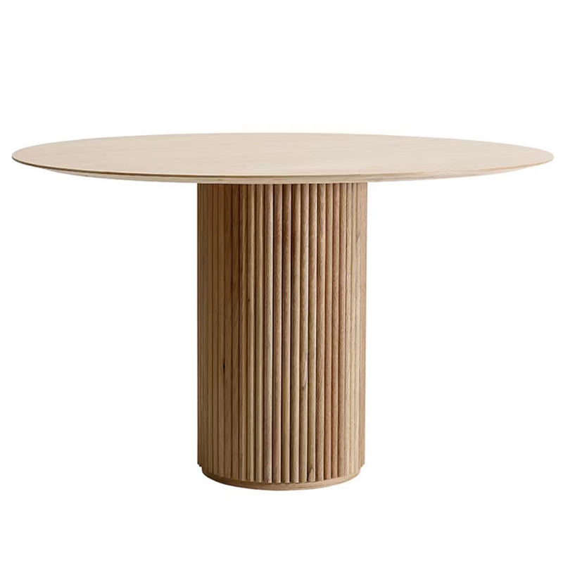 Table de salle à manger ronde en pin Table de salle à manger contemporaine avec socle