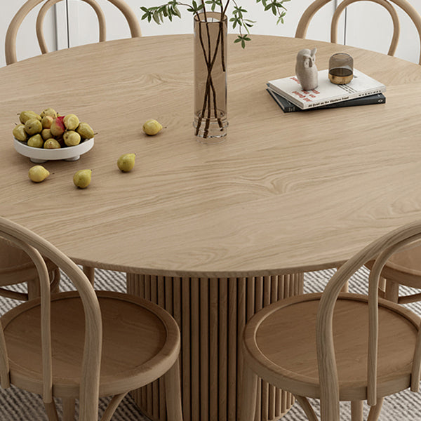 Table de salle à manger ronde en pin Table de salle à manger contemporaine avec socle