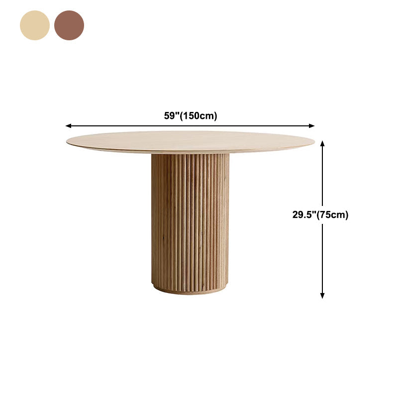Table de salle à manger ronde en pin Table de salle à manger contemporaine avec socle