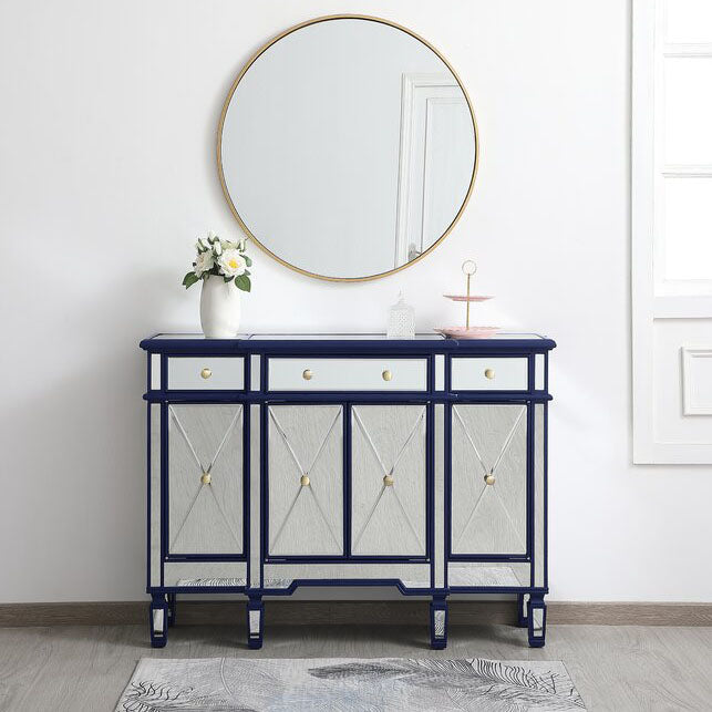 Acabado espejo aparador de madera de imitación glamour buffet de comedor con gabinetes y cajones