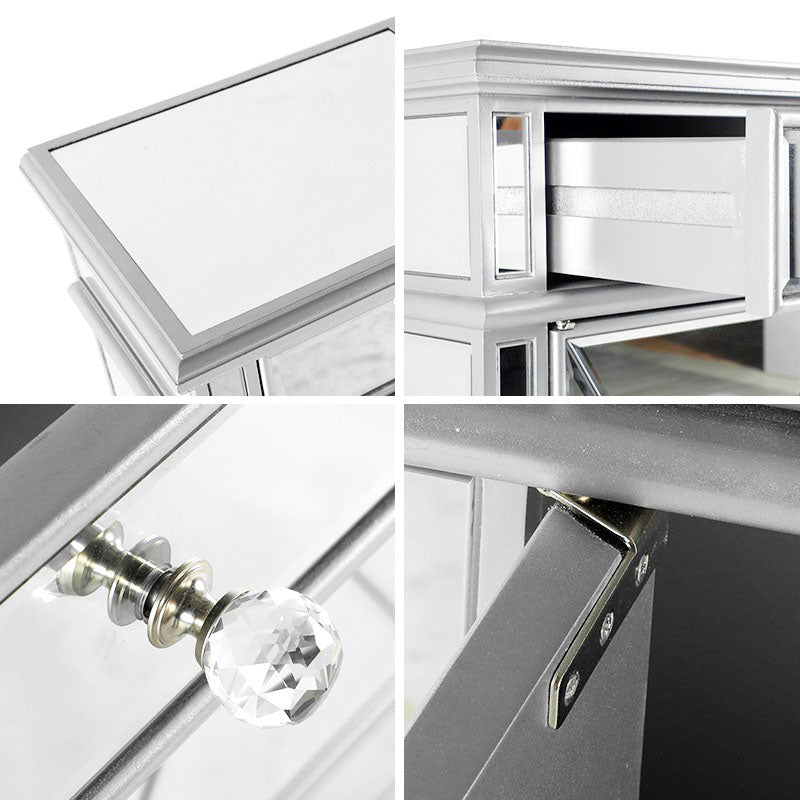 Acabado espejo aparador de madera de imitación glamour buffet de comedor con gabinetes y cajones