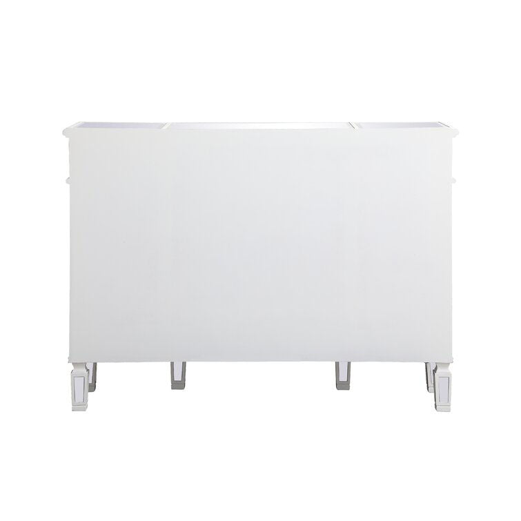 Acabado espejo aparador de madera de imitación glamour buffet de comedor con gabinetes y cajones