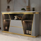 Door Buffet Table with Drawers Glam Buffet Sideboard with 2 Shelves