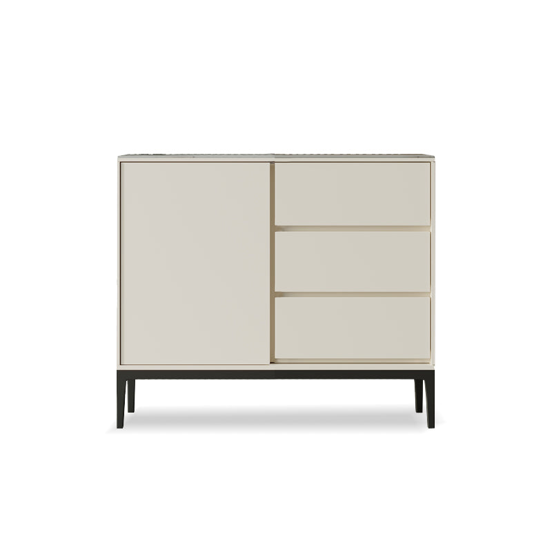 Mesa de buffet de piedra y madera del aparador de buffet con cajones