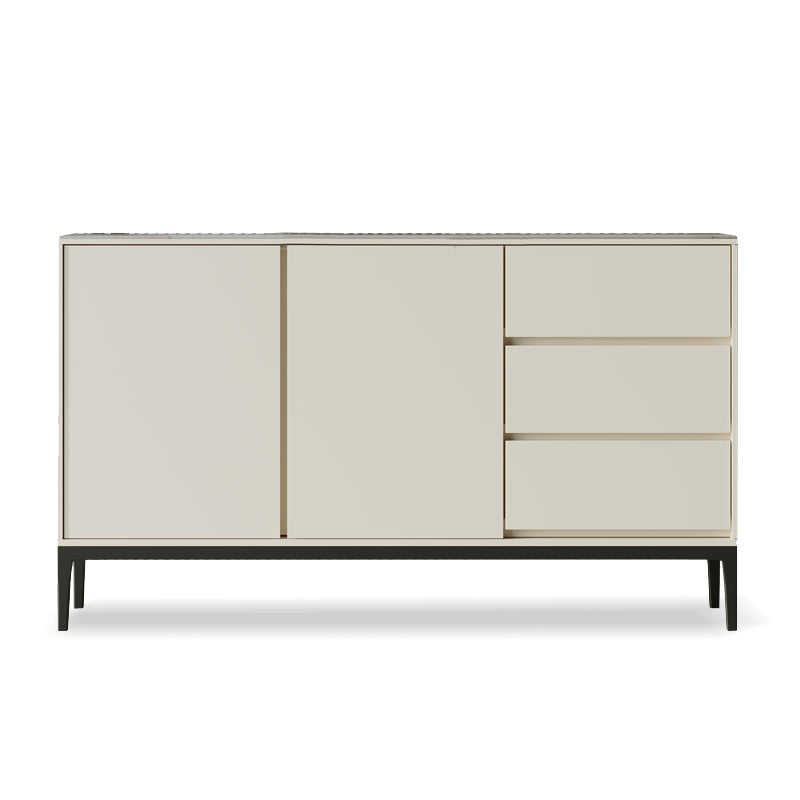 Mesa de buffet de piedra y madera del aparador de buffet con cajones