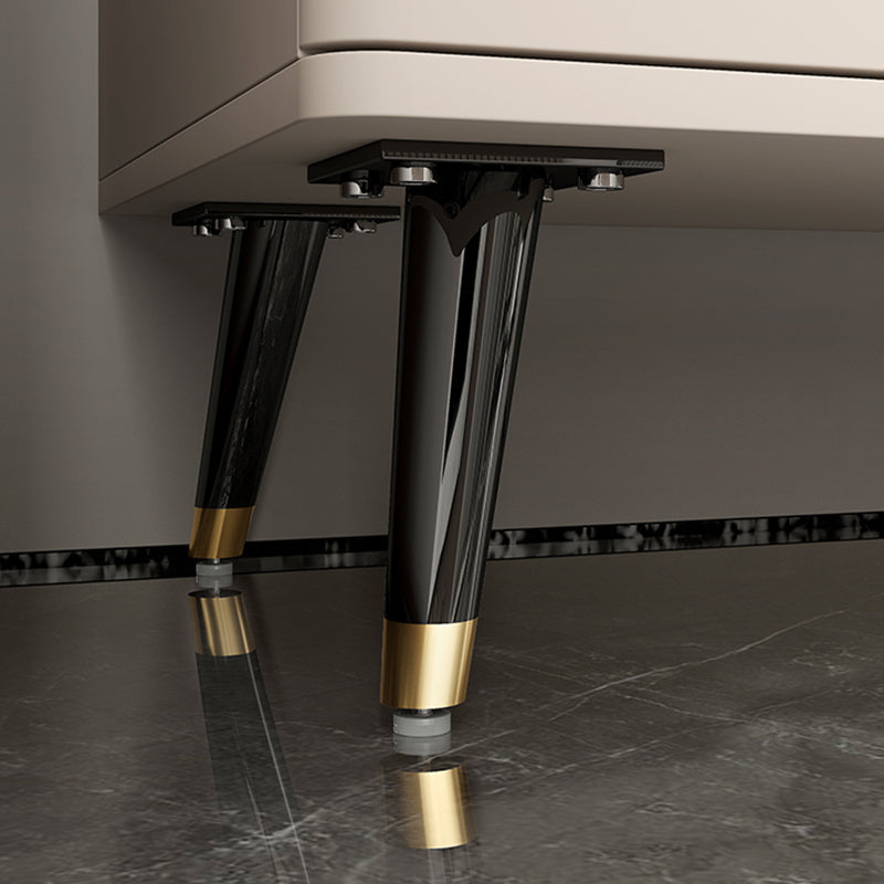 Holz- und Steinbuffetisch mit 4 Regalen Glam Dining Server