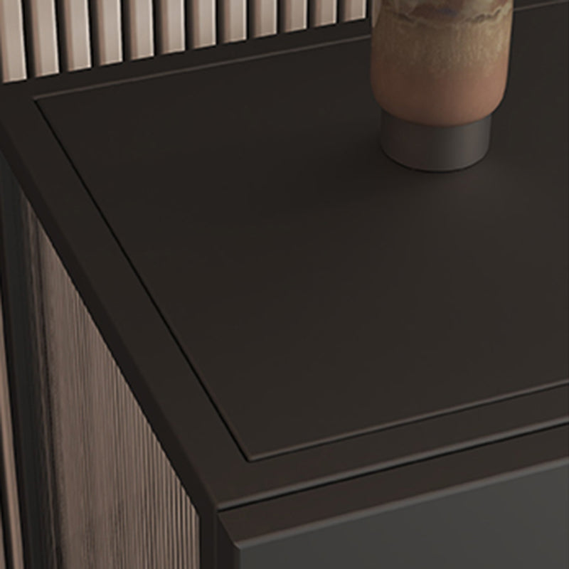 Contemporary Glass Doors Dining Server Metallic Finish Dining Server for Kitchen Clearhalo 'buffet_sideboard' 'Buffets & Sideboards' 'furn' 'furn_buffet_sideboard' 'Furniture' 'Kitchen & Dining Furniture' 5998756