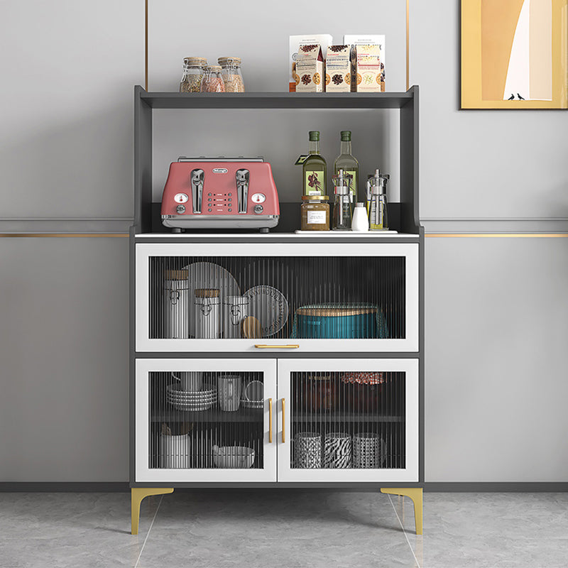 Serveur de portes en bois moderne en bois d'ingénierie serveur avec des jambes dorées