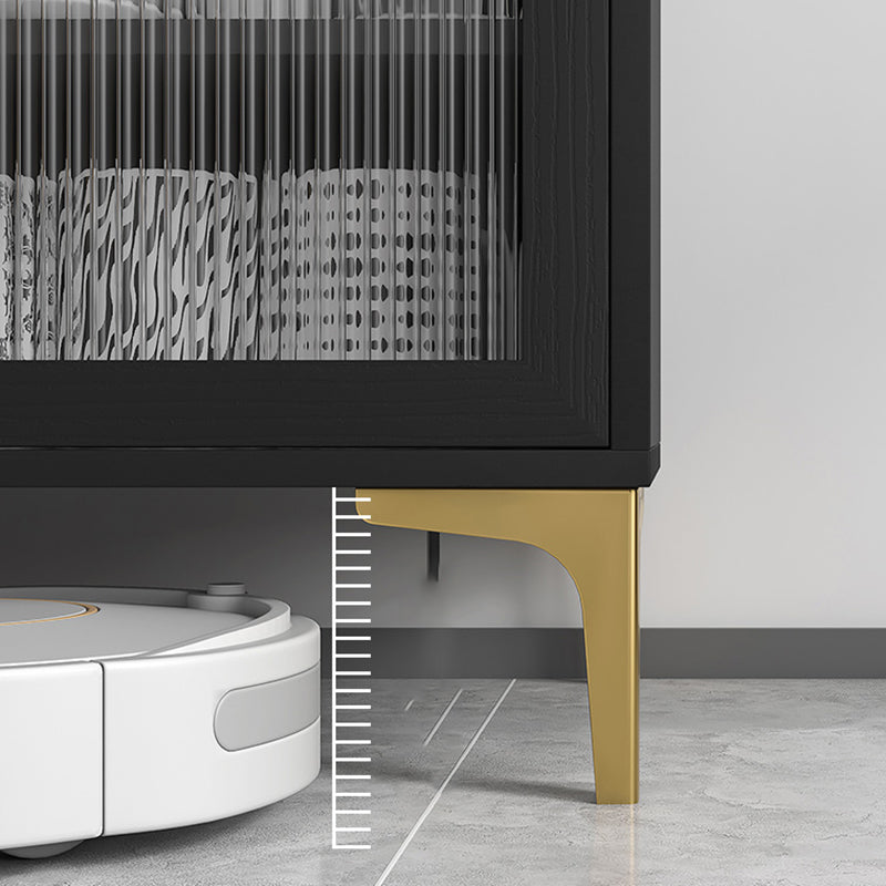 Serveur de portes en bois moderne en bois d'ingénierie serveur avec des jambes dorées