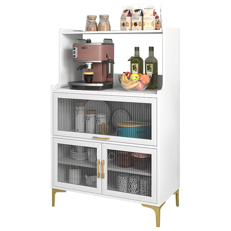 Serveur de portes en bois moderne en bois d'ingénierie serveur avec des jambes dorées