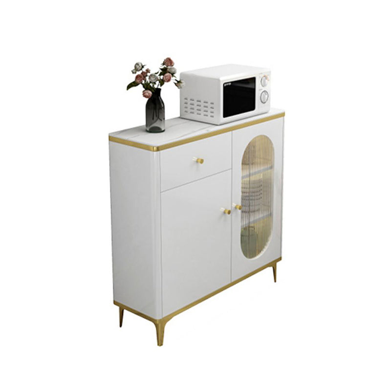 Modern Sideboard with LED Lights Wood Dining Server for Dining Room Gold Clearhalo 'buffet_sideboard' 'Buffets & Sideboards' 'furn' 'furn_buffet_sideboard' 'Furniture' 'Kitchen & Dining Furniture' 5998799