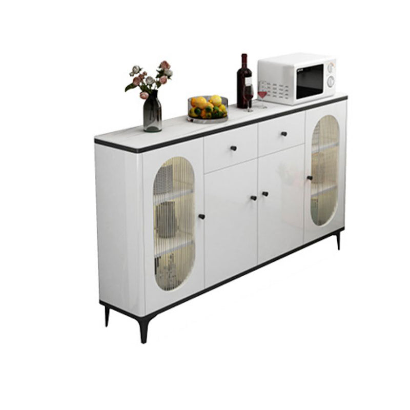 Modern Sideboard with LED Lights Wood Dining Server for Dining Room 70.9"L x 11.8"W x 36.2"H Black Clearhalo 'buffet_sideboard' 'Buffets & Sideboards' 'furn' 'furn_buffet_sideboard' 'Furniture' 'Kitchen & Dining Furniture' 5998804