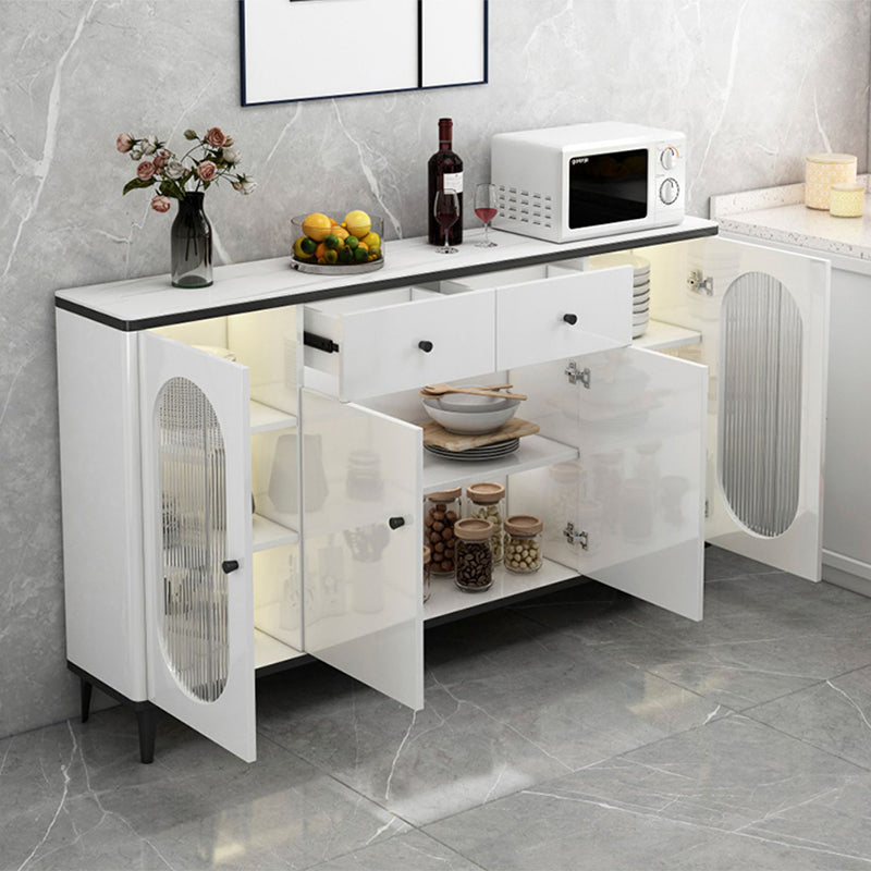 Modern Sideboard with LED Lights Wood Dining Server for Dining Room Clearhalo 'buffet_sideboard' 'Buffets & Sideboards' 'furn' 'furn_buffet_sideboard' 'Furniture' 'Kitchen & Dining Furniture' 5998811