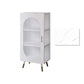 Glam Dining Server with Metal Legs Metallic Finish Sideboard with Glass Door 20"L x 14"W x 42"H White Clearhalo 'buffet_sideboard' 'Buffets & Sideboards' 'furn' 'furn_buffet_sideboard' 'Furniture' 'Kitchen & Dining Furniture' 5998826