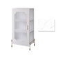 Glam Dining Server with Metal Legs Metallic Finish Sideboard with Glass Door 21"L x 14"W x 43"H Gloss White Clearhalo 'buffet_sideboard' 'Buffets & Sideboards' 'furn' 'furn_buffet_sideboard' 'Furniture' 'Kitchen & Dining Furniture' 5998834
