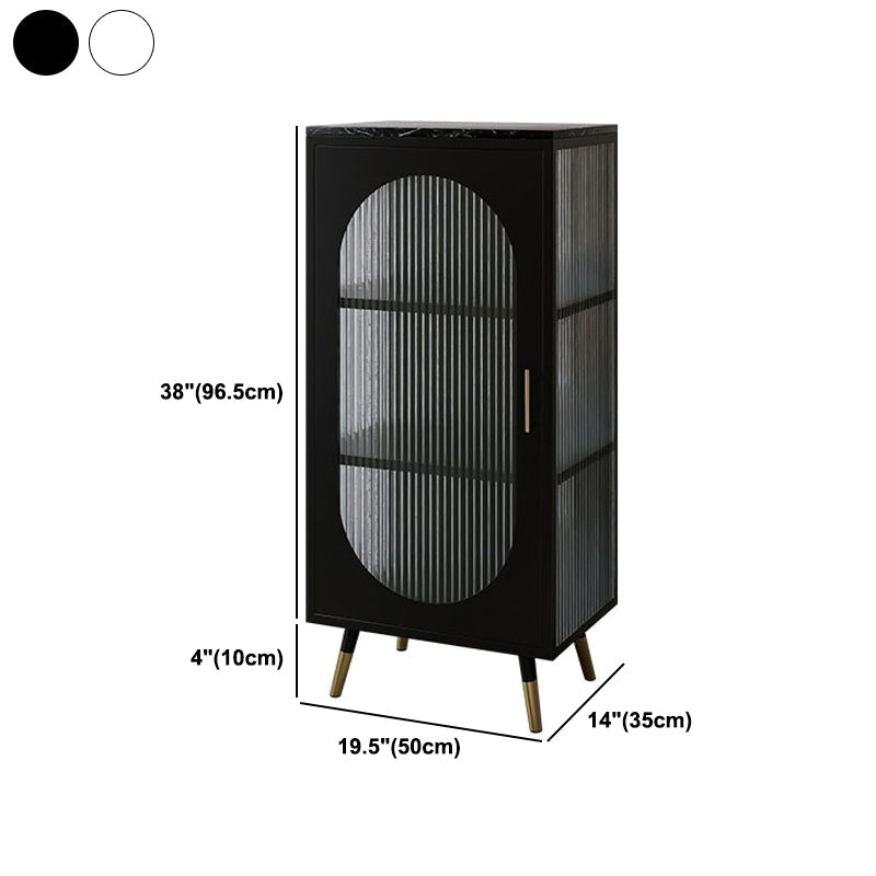 Glam Dining Server with Metal Legs Metallic Finish Sideboard with Glass Door Clearhalo 'buffet_sideboard' 'Buffets & Sideboards' 'furn' 'furn_buffet_sideboard' 'Furniture' 'Kitchen & Dining Furniture' 5998844