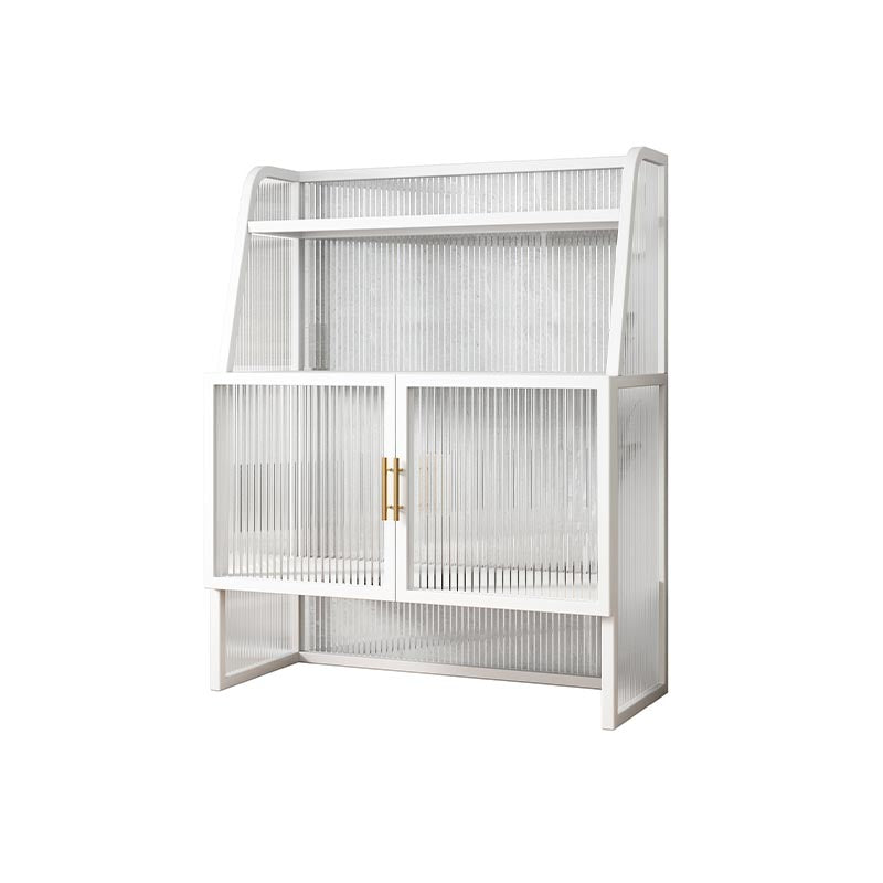 Aparador de metal para la sala de estar servidor de comedor con 2 puertas de vidrio