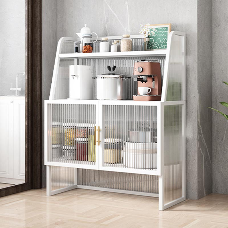 Aparador de metal para la sala de estar servidor de comedor con 2 puertas de vidrio