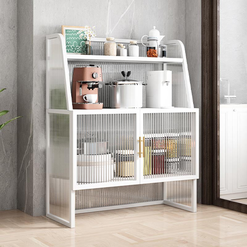 Aparador de metal para la sala de estar servidor de comedor con 2 puertas de vidrio