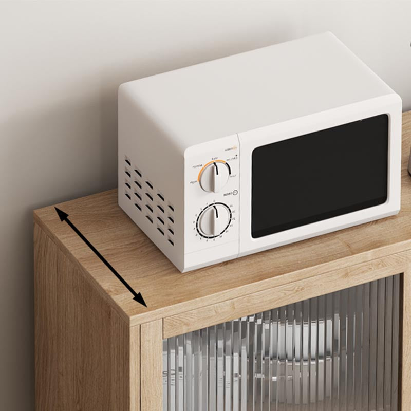 Server in vetro di vetro moderno ingegnerizzato in legno con cassetti e archiviazione