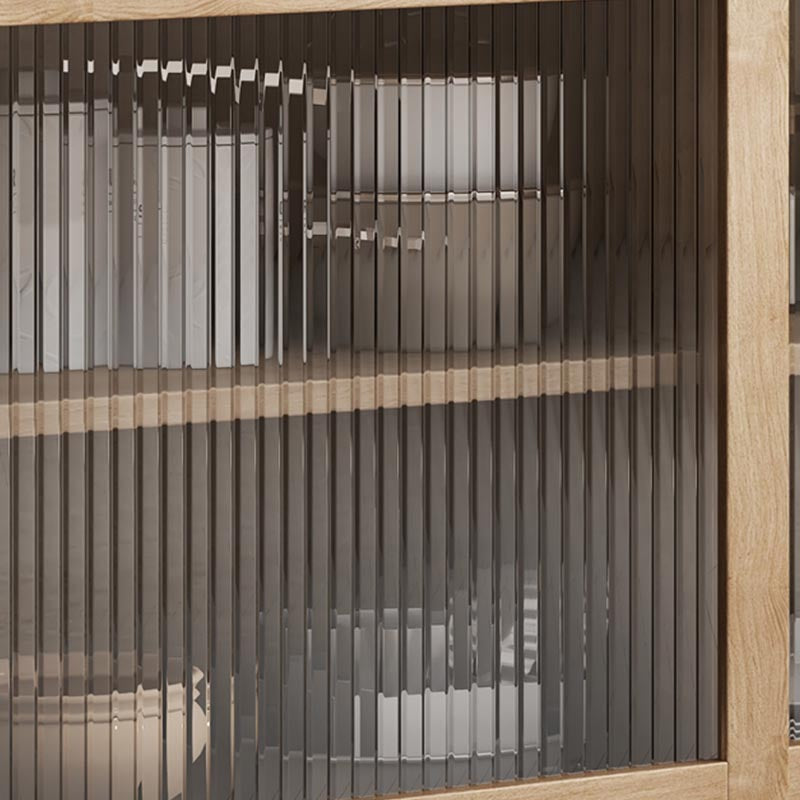 Server in vetro di vetro moderno ingegnerizzato in legno con cassetti e archiviazione