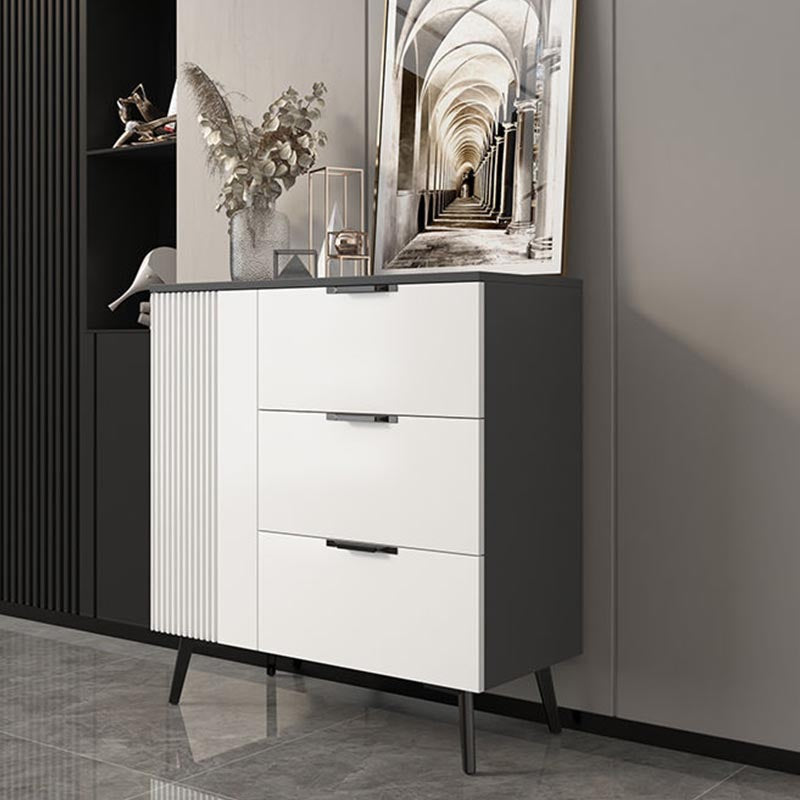 Wood and Stone Dining Server Contemporary Server with 3 Drawers Clearhalo 'buffet_sideboard' 'Buffets & Sideboards' 'furn' 'furn_buffet_sideboard' 'Furniture' 'Kitchen & Dining Furniture' 5998951