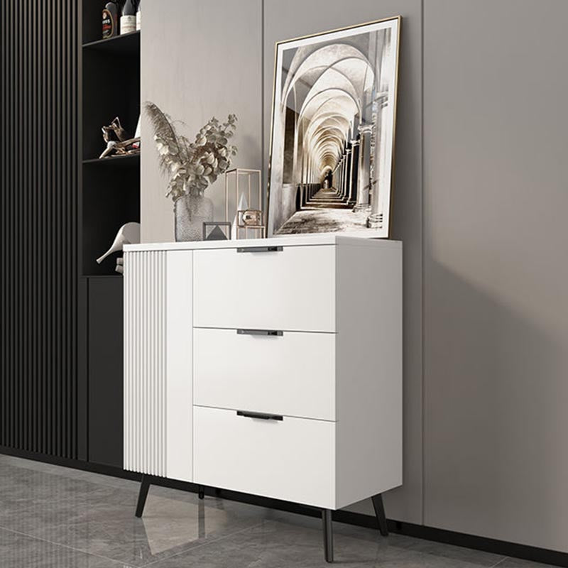 Wood and Stone Dining Server Contemporary Server with 3 Drawers Clearhalo 'buffet_sideboard' 'Buffets & Sideboards' 'furn' 'furn_buffet_sideboard' 'Furniture' 'Kitchen & Dining Furniture' 5998953