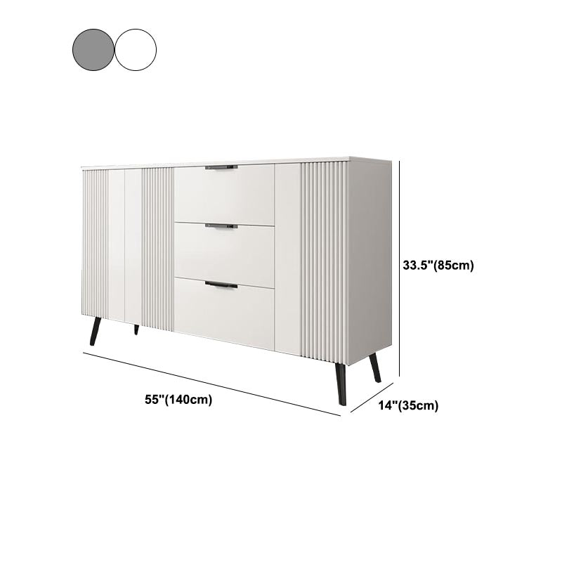 Wood and Stone Dining Server Contemporary Server with 3 Drawers Clearhalo 'buffet_sideboard' 'Buffets & Sideboards' 'furn' 'furn_buffet_sideboard' 'Furniture' 'Kitchen & Dining Furniture' 5998960