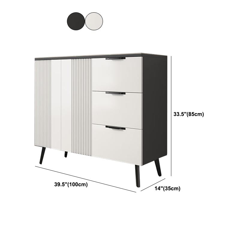 Wood and Stone Dining Server Contemporary Server with 3 Drawers Clearhalo 'buffet_sideboard' 'Buffets & Sideboards' 'furn' 'furn_buffet_sideboard' 'Furniture' 'Kitchen & Dining Furniture' 5998962