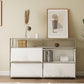 Contemporary Metal Sideboard with Drawers White Dining Buffet for Living Room Clearhalo 'buffet_sideboard' 'Buffets & Sideboards' 'furn' 'furn_buffet_sideboard' 'Furniture' 'Kitchen & Dining Furniture' 5998965