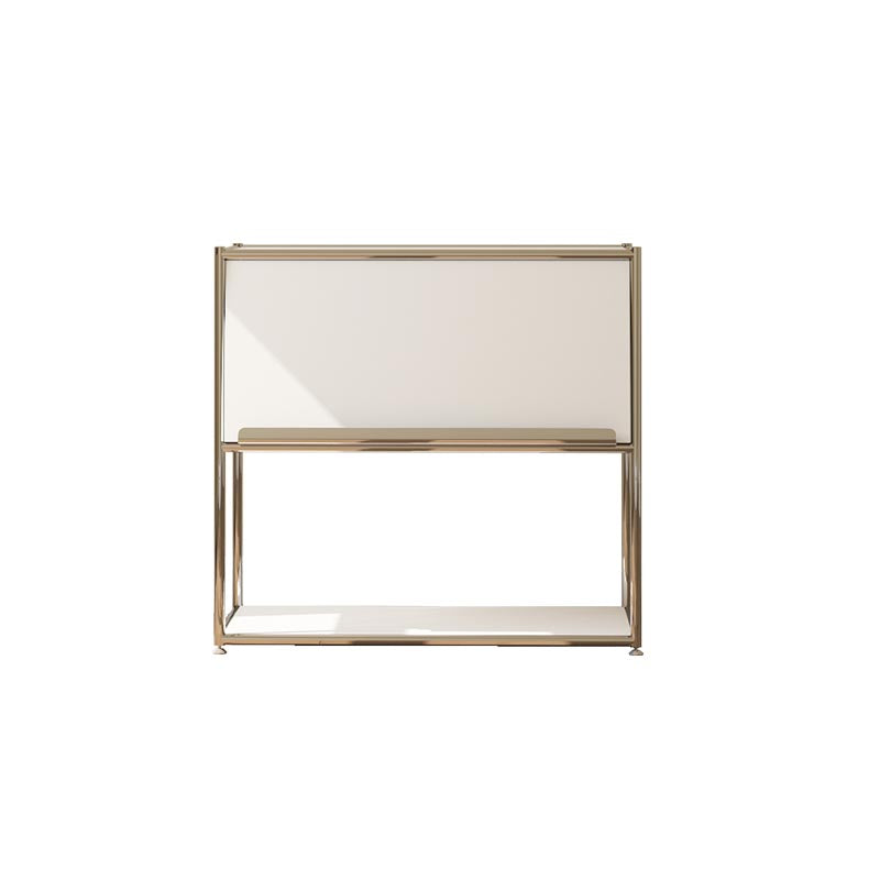 Contemporary Metal Sideboard with Drawers White Dining Buffet for Living Room 27.6"L x 13.8"W x 28.7"H White Clearhalo 'buffet_sideboard' 'Buffets & Sideboards' 'furn' 'furn_buffet_sideboard' 'Furniture' 'Kitchen & Dining Furniture' 5998966