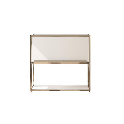 Contemporary Metal Sideboard with Drawers White Dining Buffet for Living Room 27.6"L x 13.8"W x 28.7"H White Clearhalo 'buffet_sideboard' 'Buffets & Sideboards' 'furn' 'furn_buffet_sideboard' 'Furniture' 'Kitchen & Dining Furniture' 5998966