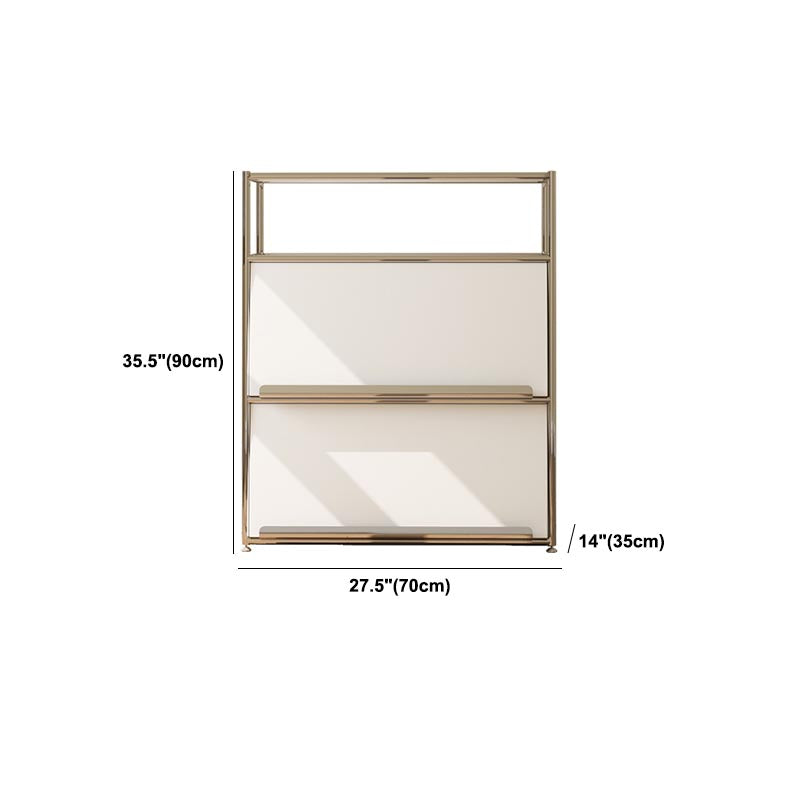 Contemporary Metal Sideboard with Drawers White Dining Buffet for Living Room Clearhalo 'buffet_sideboard' 'Buffets & Sideboards' 'furn' 'furn_buffet_sideboard' 'Furniture' 'Kitchen & Dining Furniture' 5998988