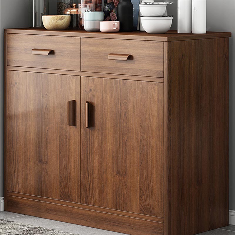 Engineered Wood Sideboard with Drawers Modern Kitchen Buffet Sideboard 31"L x 15"W x 35"H Walnut Clearhalo 'buffet_sideboard' 'Buffets & Sideboards' 'furn' 'furn_buffet_sideboard' 'Furniture' 'Kitchen & Dining Furniture' 5998998