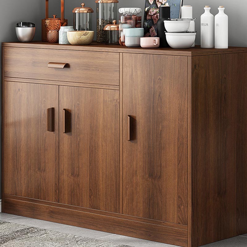 Engineered Wood Sideboard with Drawers Modern Kitchen Buffet Sideboard 39"L x 15"W x 35"H Walnut Clearhalo 'buffet_sideboard' 'Buffets & Sideboards' 'furn' 'furn_buffet_sideboard' 'Furniture' 'Kitchen & Dining Furniture' 5999005