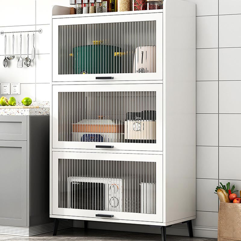 Wood Dining Server Modern Server with Glass Doors for Living Room 23.6"L x 13.4"W x 50.8"H White Clearhalo 'buffet_sideboard' 'Buffets & Sideboards' 'furn' 'furn_buffet_sideboard' 'Furniture' 'Kitchen & Dining Furniture' 5999059