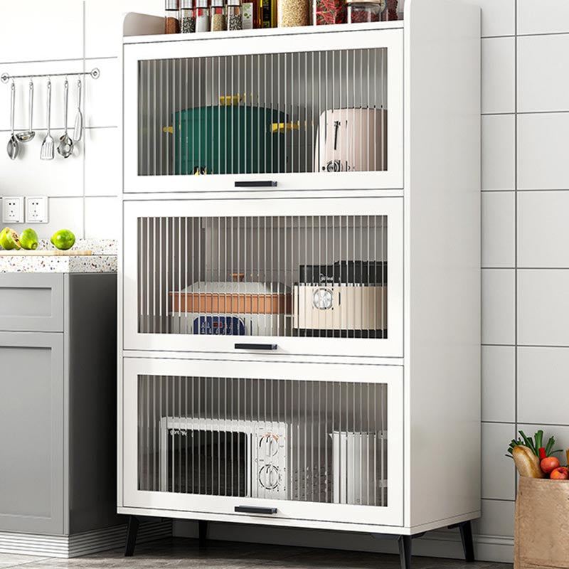 Wood Dining Server Modern Server with Glass Doors for Living Room 31.5"L x 13.4"W x 50.8"H White Clearhalo 'buffet_sideboard' 'Buffets & Sideboards' 'furn' 'furn_buffet_sideboard' 'Furniture' 'Kitchen & Dining Furniture' 5999062