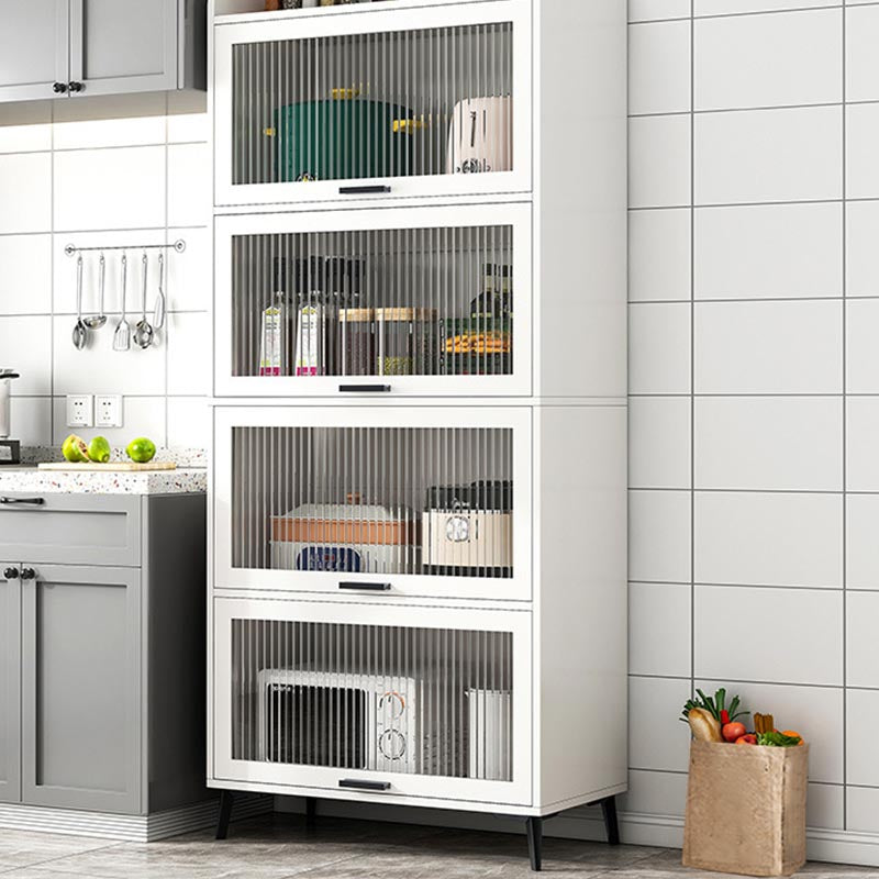 Wood Dining Server Modern Server with Glass Doors for Living Room 23.6"L x 13.4"W x 65.4"H White Clearhalo 'buffet_sideboard' 'Buffets & Sideboards' 'furn' 'furn_buffet_sideboard' 'Furniture' 'Kitchen & Dining Furniture' 5999071