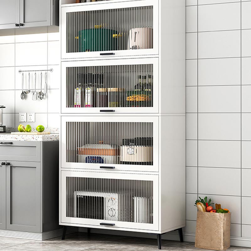 Wood Dining Server Modern Server with Glass Doors for Living Room 31.5"L x 13.4"W x 65.4"H White Clearhalo 'buffet_sideboard' 'Buffets & Sideboards' 'furn' 'furn_buffet_sideboard' 'Furniture' 'Kitchen & Dining Furniture' 5999074