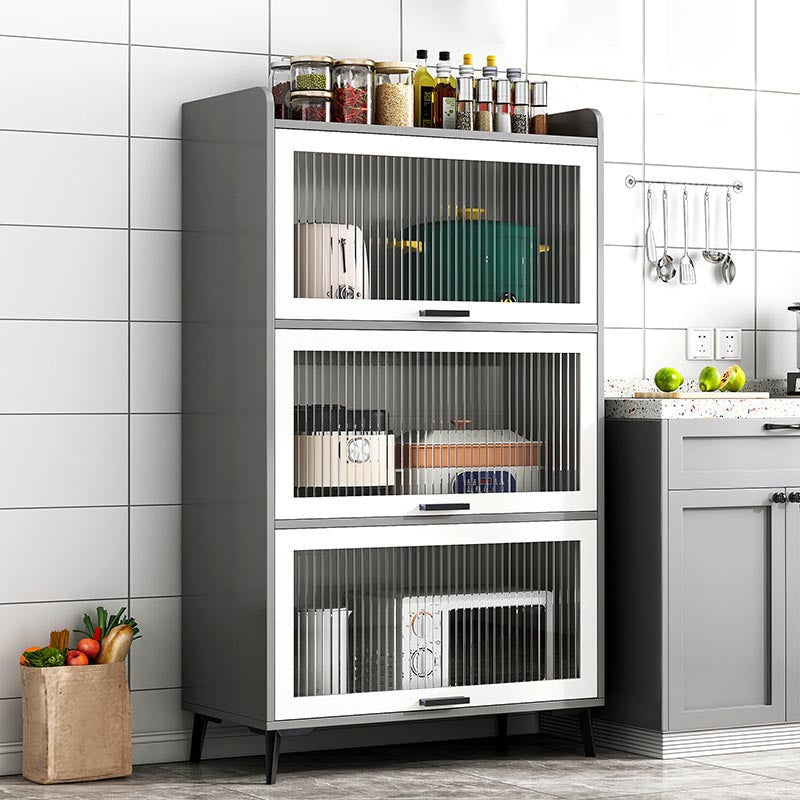 Wood Dining Server Modern Server with Glass Doors for Living Room Clearhalo 'buffet_sideboard' 'Buffets & Sideboards' 'furn' 'furn_buffet_sideboard' 'Furniture' 'Kitchen & Dining Furniture' 5999078