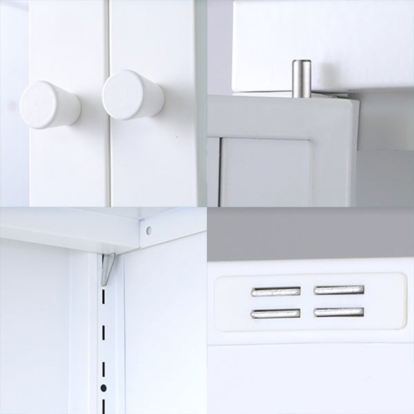 31,5 "L serveur de style glam avec les jambes métalliques du buffet finition métallique avec portes en verre