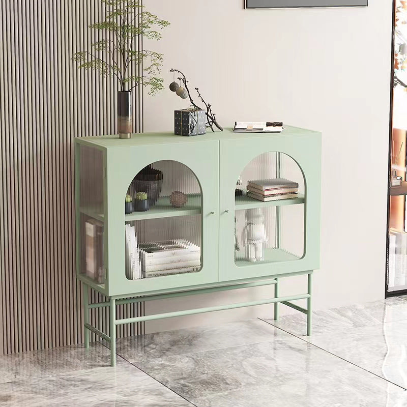 Metallic Finish Contemporary Dining Server Kitchen Sideboard with Cabinets Green Clearhalo 'buffet_sideboard' 'Buffets & Sideboards' 'furn' 'furn_buffet_sideboard' 'Furniture' 'Kitchen & Dining Furniture' 5999220