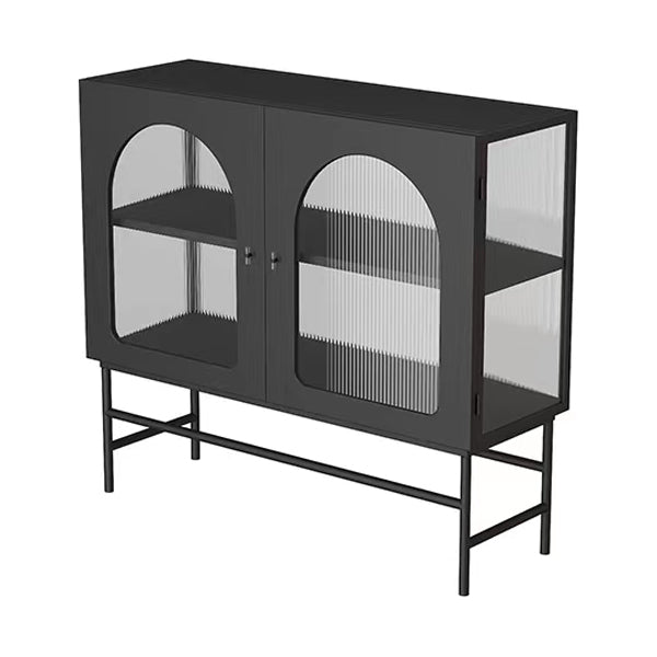 Metallic Finish Contemporary Dining Server Kitchen Sideboard with Cabinets Clearhalo 'buffet_sideboard' 'Buffets & Sideboards' 'furn' 'furn_buffet_sideboard' 'Furniture' 'Kitchen & Dining Furniture' 5999222