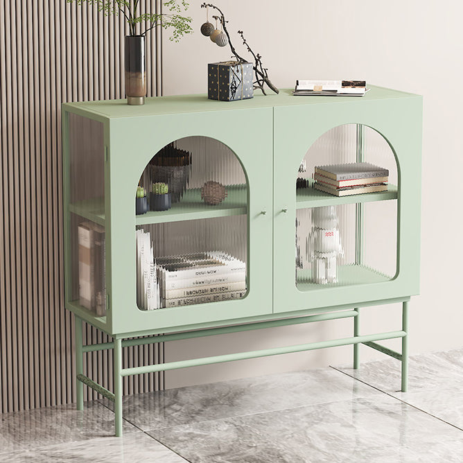 Metallic Finish Contemporary Dining Server Kitchen Sideboard with Cabinets Clearhalo 'buffet_sideboard' 'Buffets & Sideboards' 'furn' 'furn_buffet_sideboard' 'Furniture' 'Kitchen & Dining Furniture' 5999229