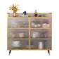 Polished Finish Metal Sideboard Glam Indoor Dining Server with Clear Glass Doors Gold Clearhalo 'buffet_sideboard' 'Buffets & Sideboards' 'furn' 'furn_buffet_sideboard' 'Furniture' 'Kitchen & Dining Furniture' 5999268