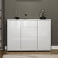 White Buffet Sideboard Stone and Engineered Wood Sideboard Table