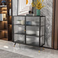 Glam Sideboard with Metal Frame Home Dining Server with Glass Door Clearhalo 'buffet_sideboard' 'Buffets & Sideboards' 'furn' 'furn_buffet_sideboard' 'Furniture' 'Kitchen & Dining Furniture' 5999318