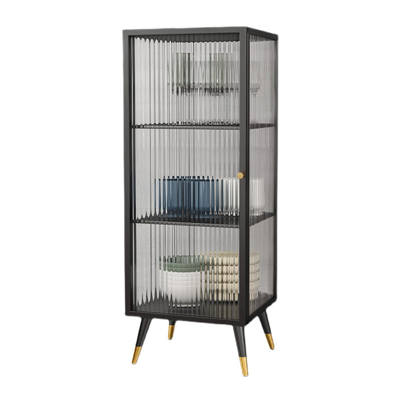 Glam Sideboard with Metal Frame Home Dining Server with Glass Door Clearhalo 'buffet_sideboard' 'Buffets & Sideboards' 'furn' 'furn_buffet_sideboard' 'Furniture' 'Kitchen & Dining Furniture' 5999326