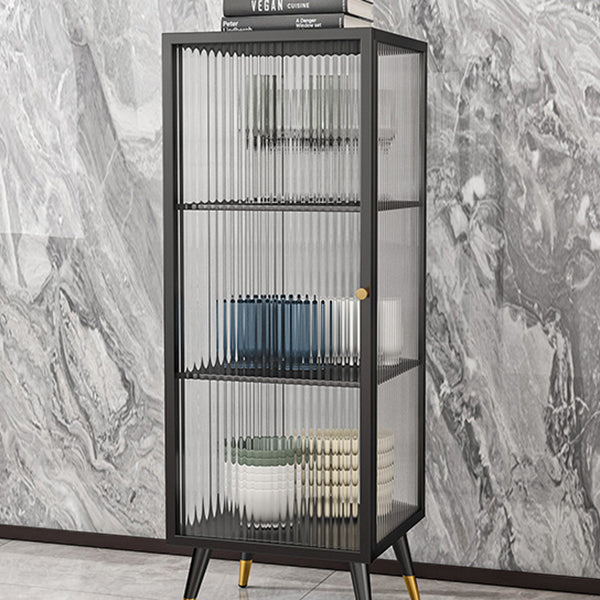 Glam Sideboard with Metal Frame Home Dining Server with Glass Door Clearhalo 'buffet_sideboard' 'Buffets & Sideboards' 'furn' 'furn_buffet_sideboard' 'Furniture' 'Kitchen & Dining Furniture' 5999327